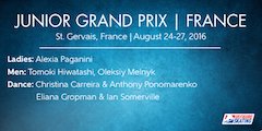 2016 Junior Grand Prix of Figure Skating in St. Gervais, France logo.